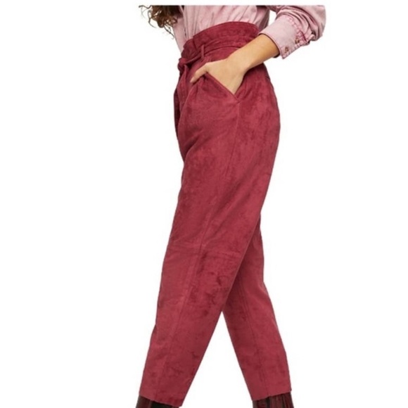 NWT Free People Nightfall Vegan Leather Pants in Queen Pomegranate Size 0 - Picture 2 of 12